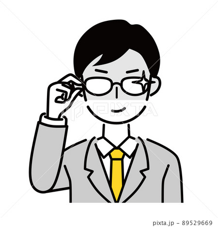 メガネ　男性　企み顔　ビジネスマン 89529669