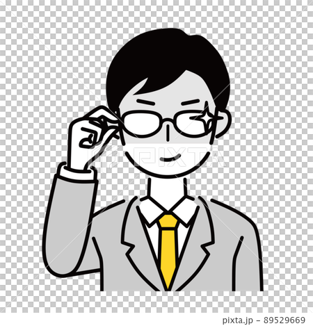 メガネ　男性　企み顔　ビジネスマン 89529669