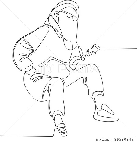 Woman with a mobile phone Minimal outline concept Woman with a mobile phone Minimal outline concept 89530345