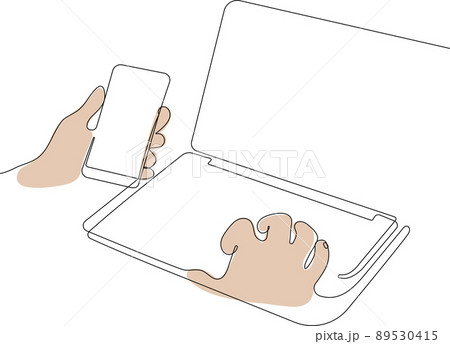 Continuous one line drawing of top view  89530415