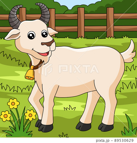 Goat Colored Cartoon Farm Illustration 89530629