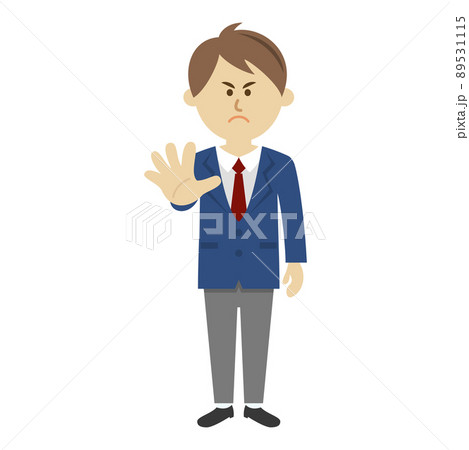 拒否する男子生徒のイラストイメージ 89531115