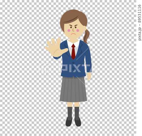 Illustration image of a girl student who refuses Illustration image of a girl student who refuses 89531116