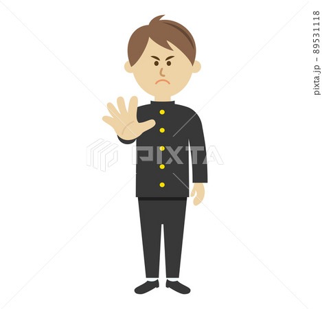 拒否する男子生徒のイラストイメージ 拒否する男子生徒のイラストイメージ 89531118