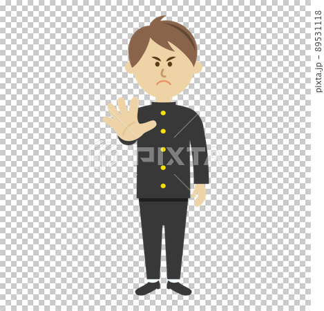 拒否する男子生徒のイラストイメージ 拒否する男子生徒のイラストイメージ 89531118