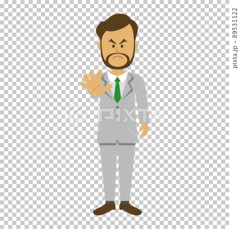Illustration image of a male office worker who refuses Illustration image of a male office worker who refuses 89531122