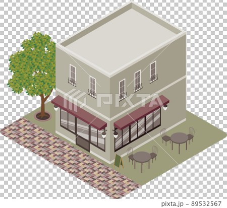 Isometric illustration of a chic sidewalk cafe 89532567