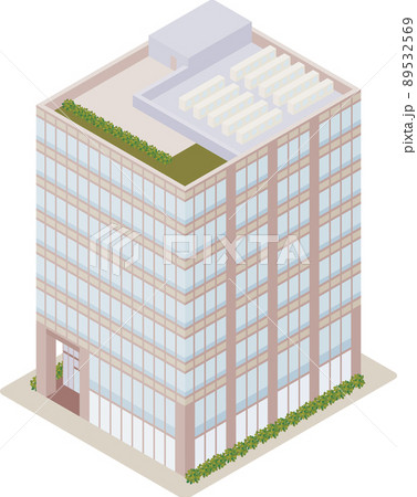 オフィスビルのアイソメトリックイラスト オフィスビルのアイソメトリックイラスト 89532569