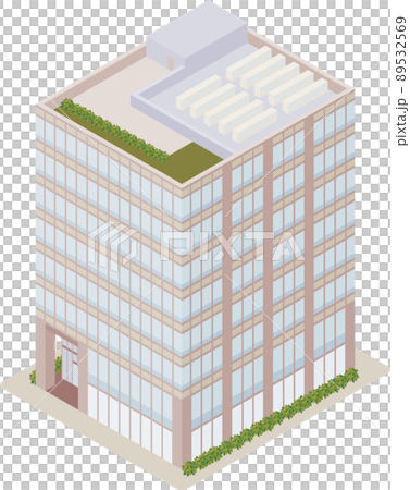 オフィスビルのアイソメトリックイラスト オフィスビルのアイソメトリックイラスト 89532569