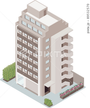都会的なマンションのアイソメトリックイラスト 都会的なマンションのアイソメトリックイラスト 89532570