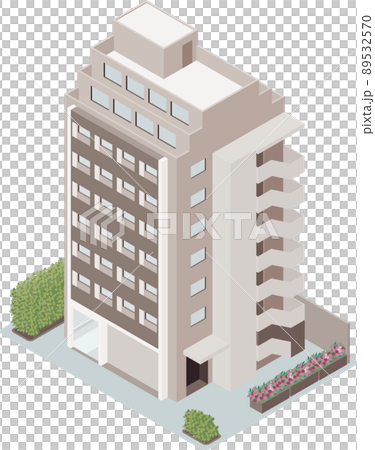 都会的なマンションのアイソメトリックイラスト 都会的なマンションのアイソメトリックイラスト 89532570
