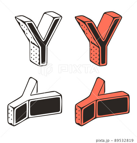 Isometric letter y doodle vector illustration on white background. Stylized letters clip art. Isometric letter y doodle vector illustration on white background. Stylized letters clip art. 89532819
