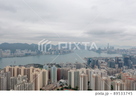 the view point of Victoria Harbour From East Kowloon,  Hong Kong 2 May 2022 89533745