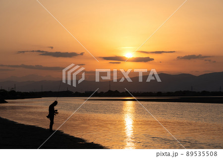 【吉野川】徳島の夕景 89535508