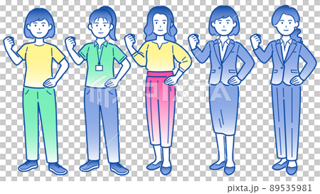 ガッツポーズ 女性 全身 89535981