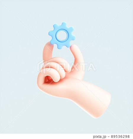 3D rendering of cute little hands and models 89536298