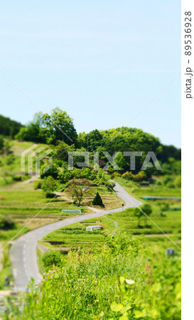 明日香村　稲淵の風景　ジオラマ風 89536928