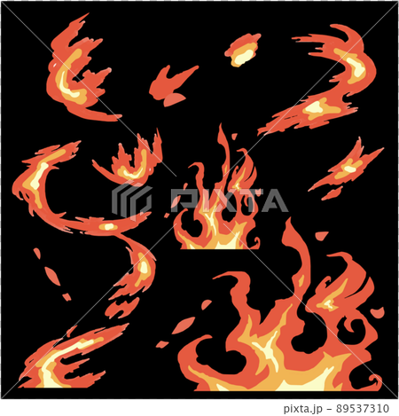 Flame illustration material 89537310