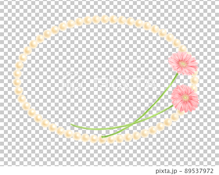 粉色非洲菊+橢圓珍珠框 粉色非洲菊+橢圓珍珠框 89537972