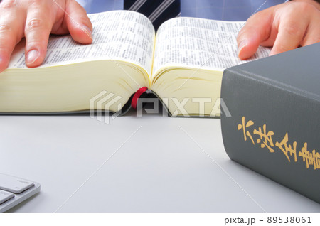 六法全書を読む男性弁護士 89538061