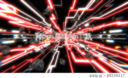 VJ トンネル 稲妻 パイプ 発光 リズム 120BPM 赤 [別Verあり] 89539317