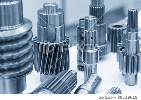 The group of transmission gear shaft parts. The group of transmission gear shaft parts. 89539619