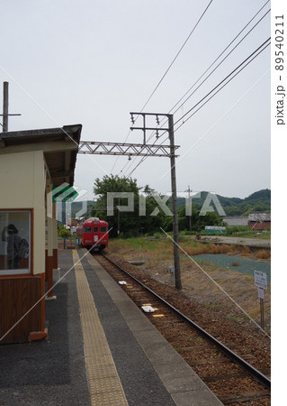 岐阜県 名鉄広見線御嵩口駅 発車した列車 岐阜県 名鉄広見線御嵩口駅 発車した列車 89540211