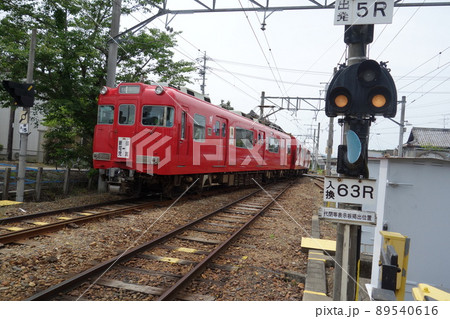 岐阜県 名鉄広見線明智駅 発車する列車 岐阜県 名鉄広見線明智駅 発車する列車 89540616