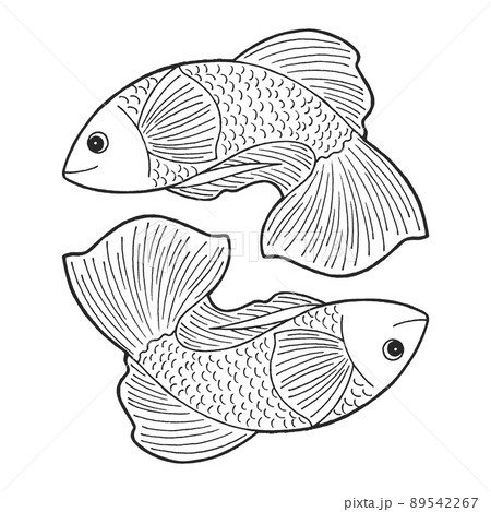 pisces zodiac astrology horoscope symbol sign logo icon design in water element color art background watercolor painting cartoon drawing illustration fortune 89542267