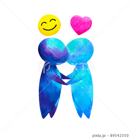two human compassion empathy love heart understanding abstract art watercolor painting illustration design drawing cartoon symbol positive emotion 89542350