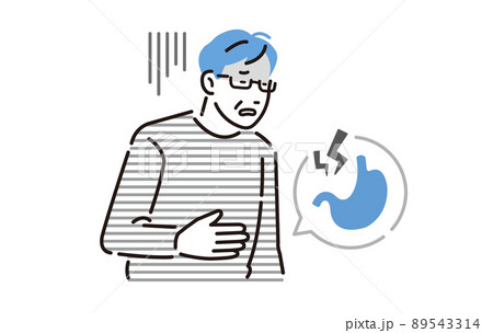 人物 胃が痛いシニア男性 人物 胃が痛いシニア男性 89543314