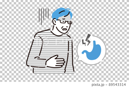 人物 胃が痛いシニア男性 人物 胃が痛いシニア男性 89543314