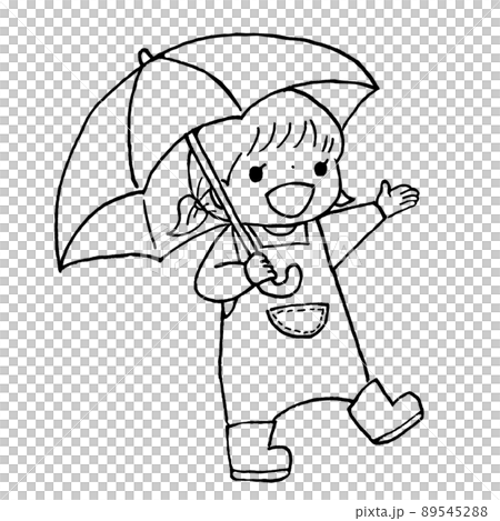 傘をさす女の子のイラスト 傘をさす女の子のイラスト 89545288