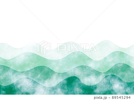 シンプルな波の背景 緑のイラスト素材