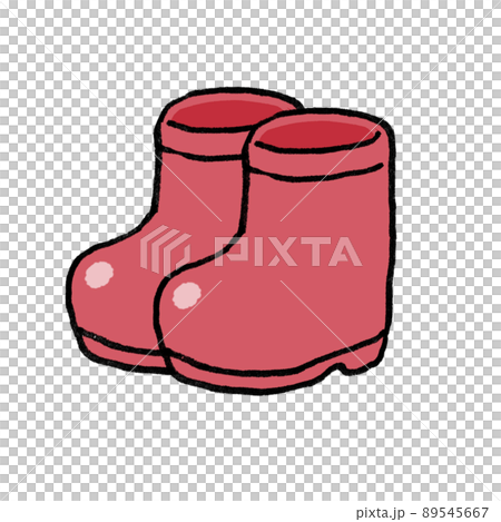 赤い長靴のゆるい手描きイラストのイラスト素材 [89545667] - PIXTA