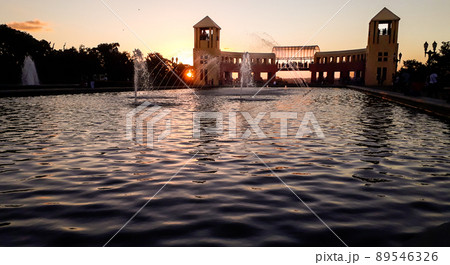 Tangua park in Curitiba, Brazil. water fountain and the panoramic observatory Tangua park in Curitiba, Brazil. water fountain and the panoramic observatory 89546326