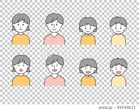 Upper body of parents and children Upper body of parents and children 89548615