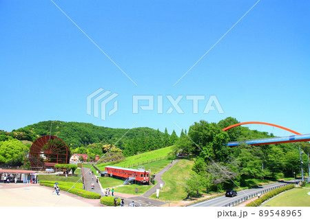 豊田市、多くの家族連れで賑わう鞍ヶ池公園の風景 89548965
