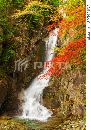 岐阜県中津川　夕森公園の銅穴の滝 89549632