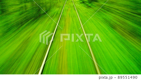 Motion blur view from o train on high speed Motion blur view from o train on high speed 89551490