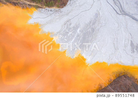 Aerial view of nature pollution by mining residuals 89551748
