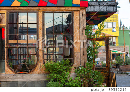 Hipster hangout in Berlin. The club is in an abandoned building 89552215