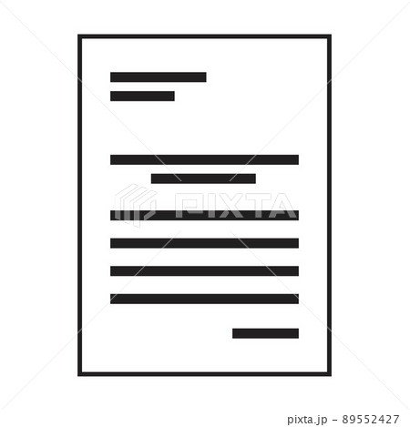 Letter icon vector for business file data and documentation report in a glyph illustration 89552427
