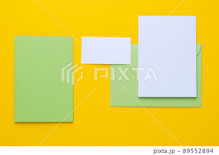 Set of branding elements in spring colour. Mock up for graphic designers presentations or business portfolios. 89552894