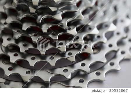 Bicycle roller chain, part of vehicle that transfer power from pedals to drive 89553867
