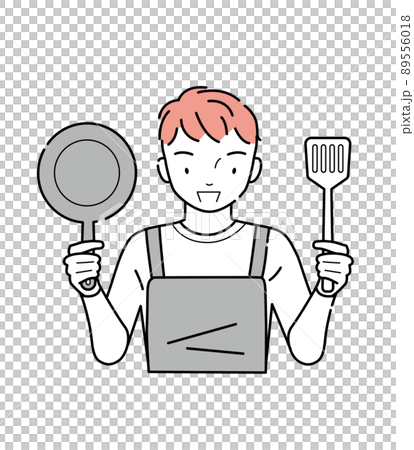 一個拿著炊具合影的男人 一個拿著炊具合影的男人 89556018