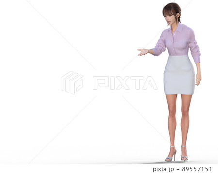案内する女性OL（全身） 89557151
