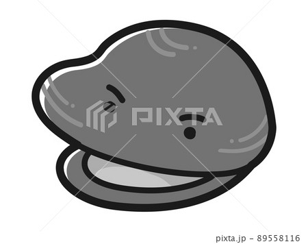 しじみのキャラクターのイラスト 白黒 のイラスト素材 しじみのキャラクターのイラスト 白黒 のイラスト素材