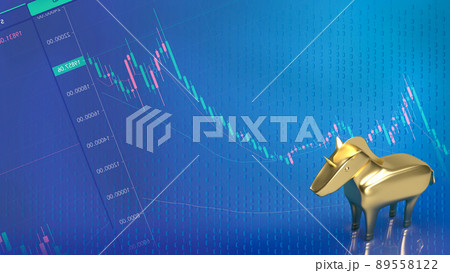gold unicorn on business background  3d rendering 89558122