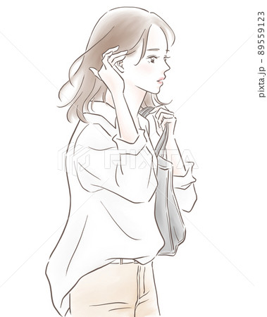 歩いているビジネスウーマンのイラスト素材 89559123